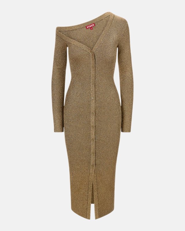 Craftsman Asymmetric Metallic Sweater Dress